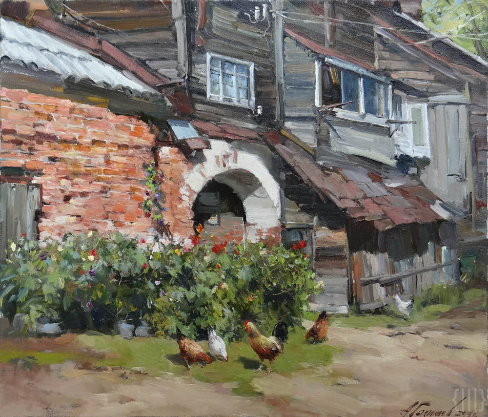 Картинки осень дачный дворик в живописи